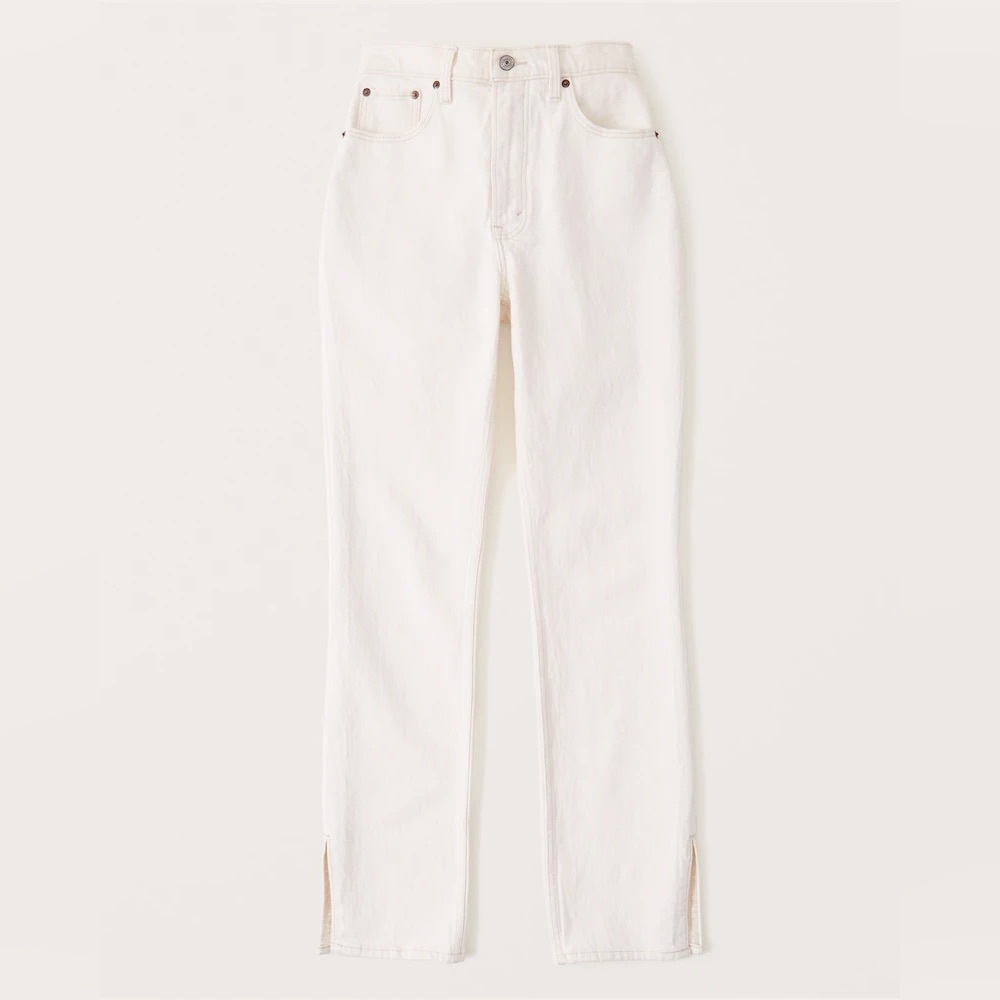 NWT Abercrombie The 90s Straight Ultra High Rise Jean with slits